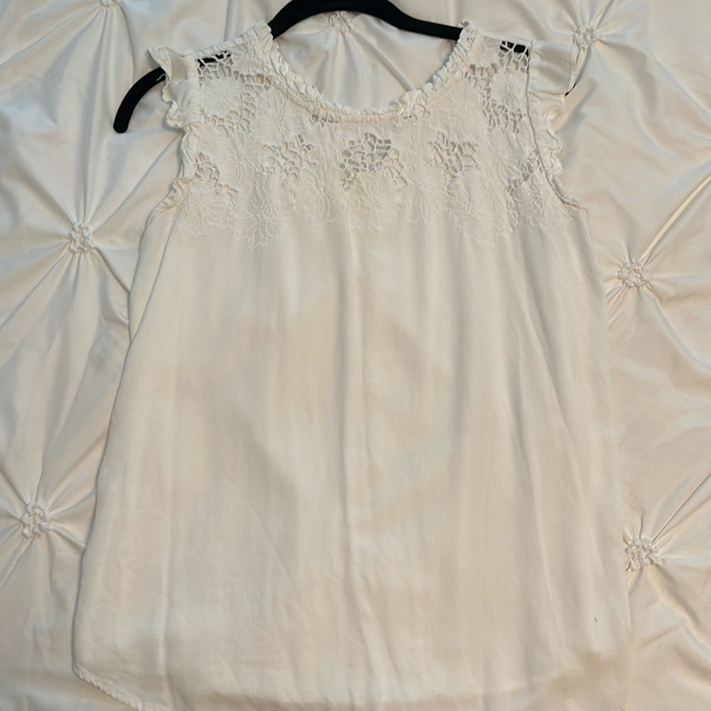 Loft white sleeveless top